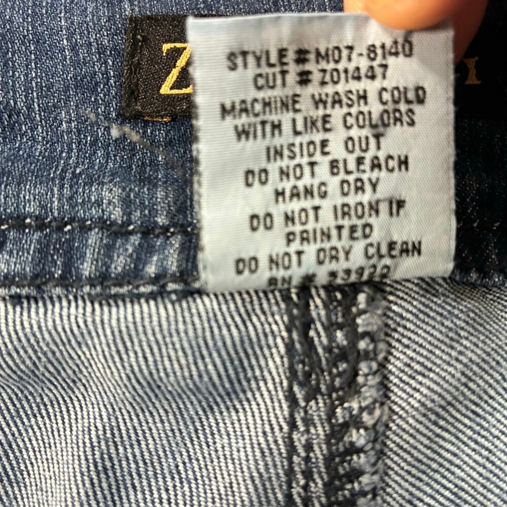Z Cavaricci Womens Size 10 Bootcut Jeans Blue Stretch Cuffed Hem Y2K - Picture 4 of 10